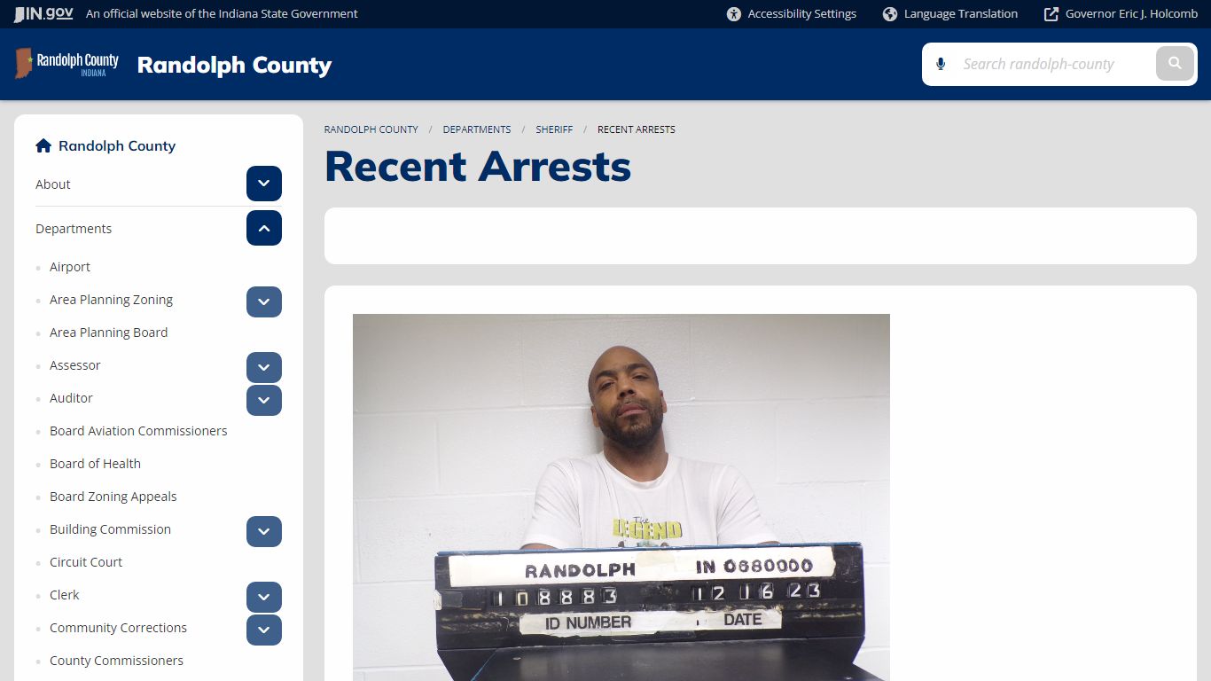 Randolph County: Recent Arrests - IN.gov